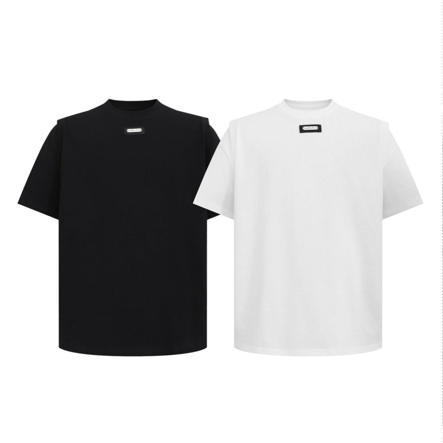 Unisex T-shirts Summer men's and women's simple metal buckle loose short-sleeved T-shirts