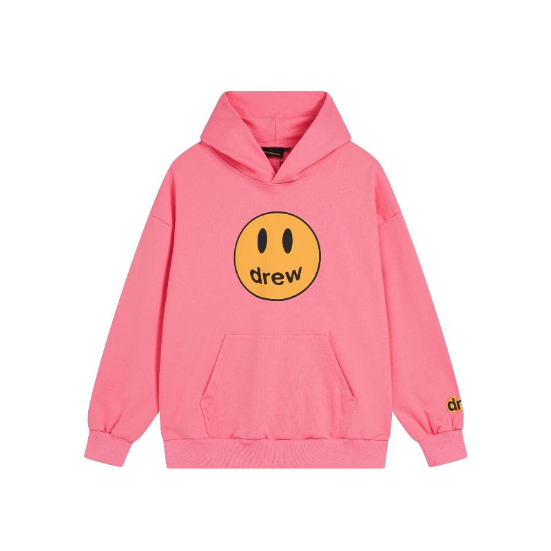 Drew house hoodie fall and winter d@ew classic smiley letter printing terry hooded sweatshirt