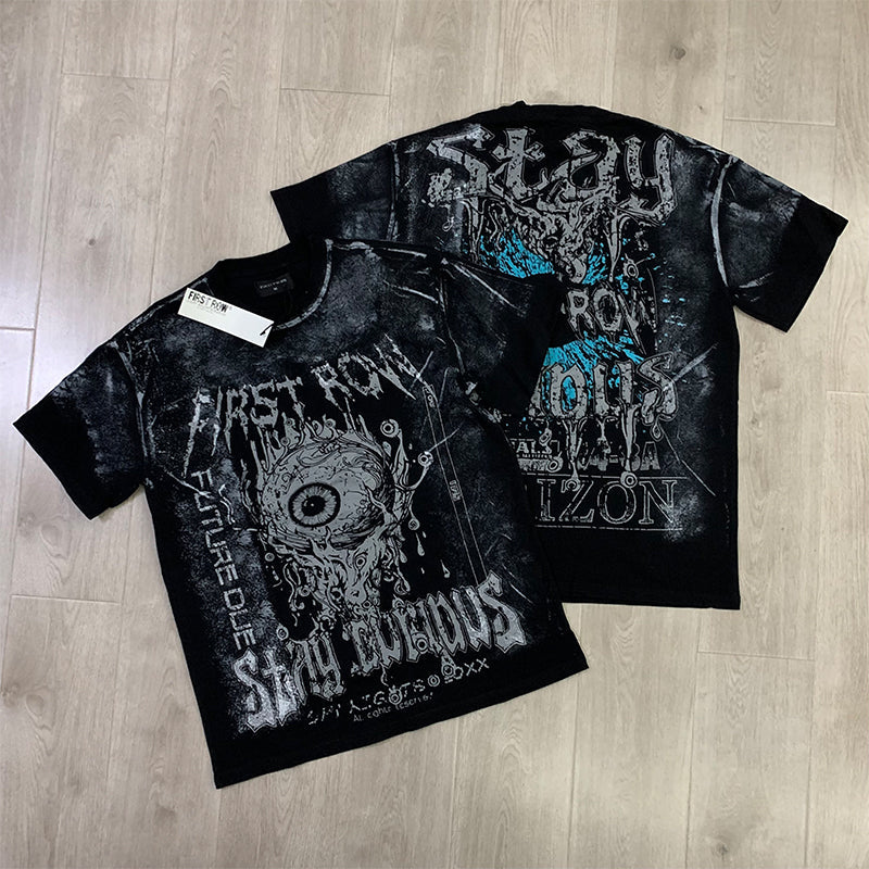 First Row T Shirts STAY CURIOUS EYEBALL FOIL TEE