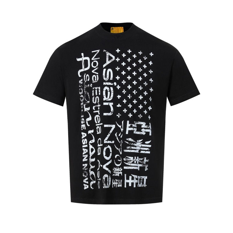 Men t shirt wt american street neutralclassy sense summer text spoof design cool men's fitted short-sleeved t-shirt