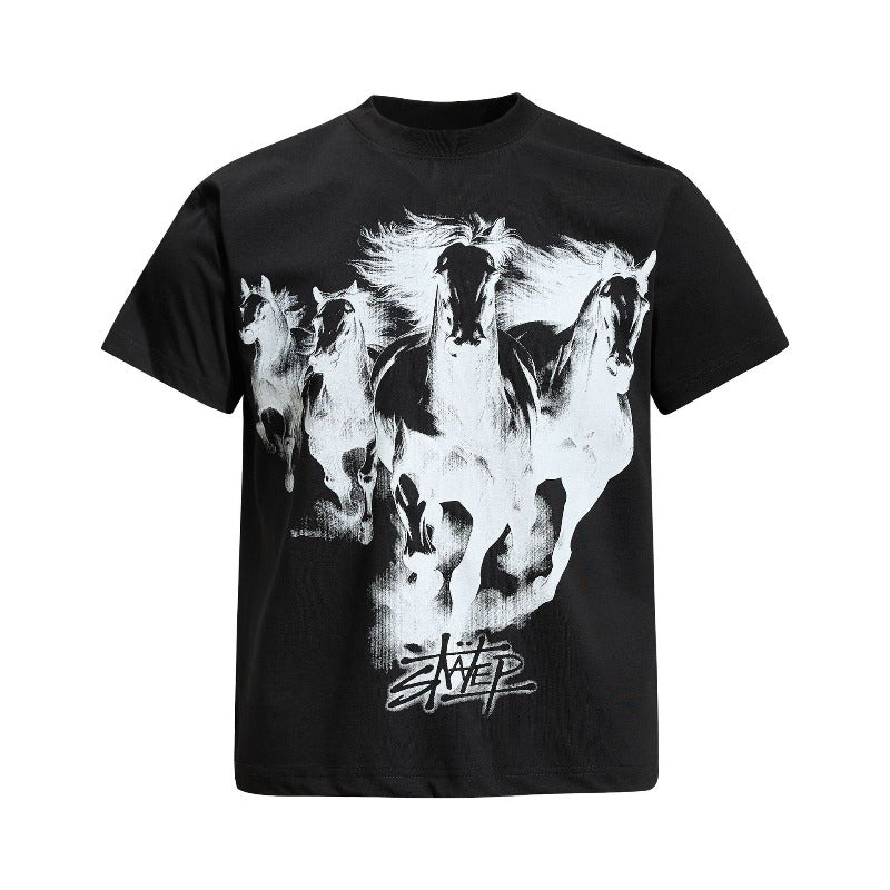 Men t shirt american retroneutral solona cool horse year limited design men's high street fitted short sleeve t-shirt
