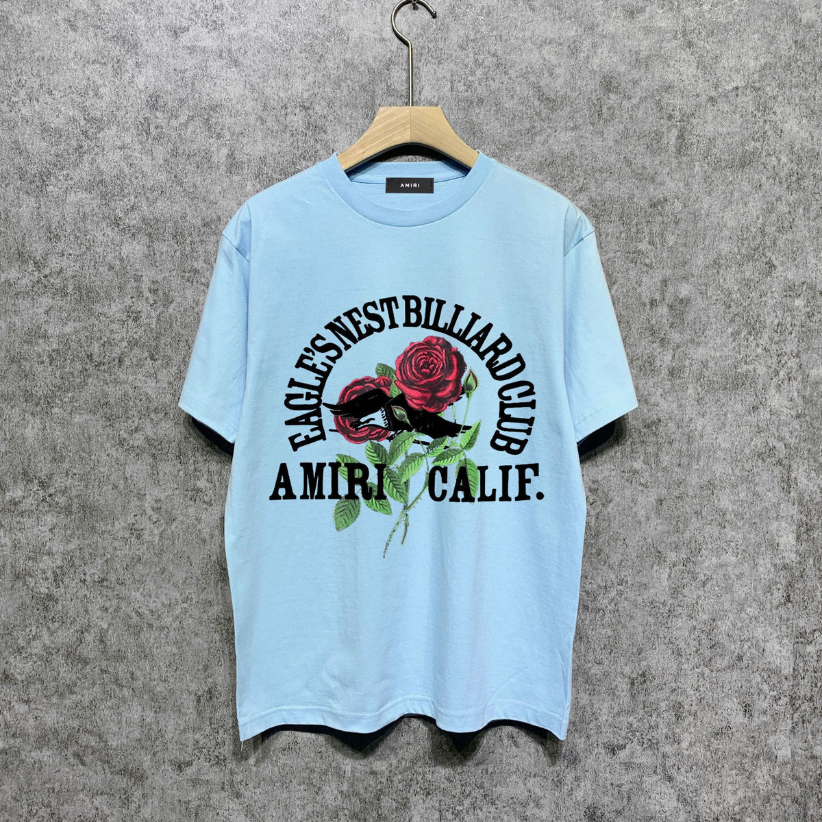 Amiri t shirts rose printing short sleeve