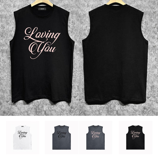 Amiri tank top pink letterprinting