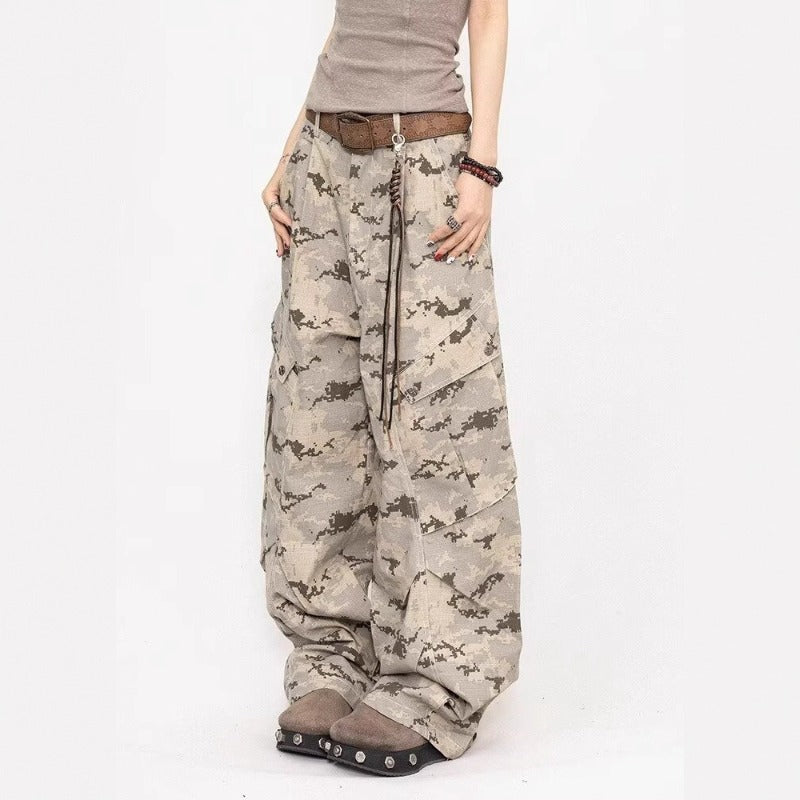 Women's jeans women's retro camouflage tooling