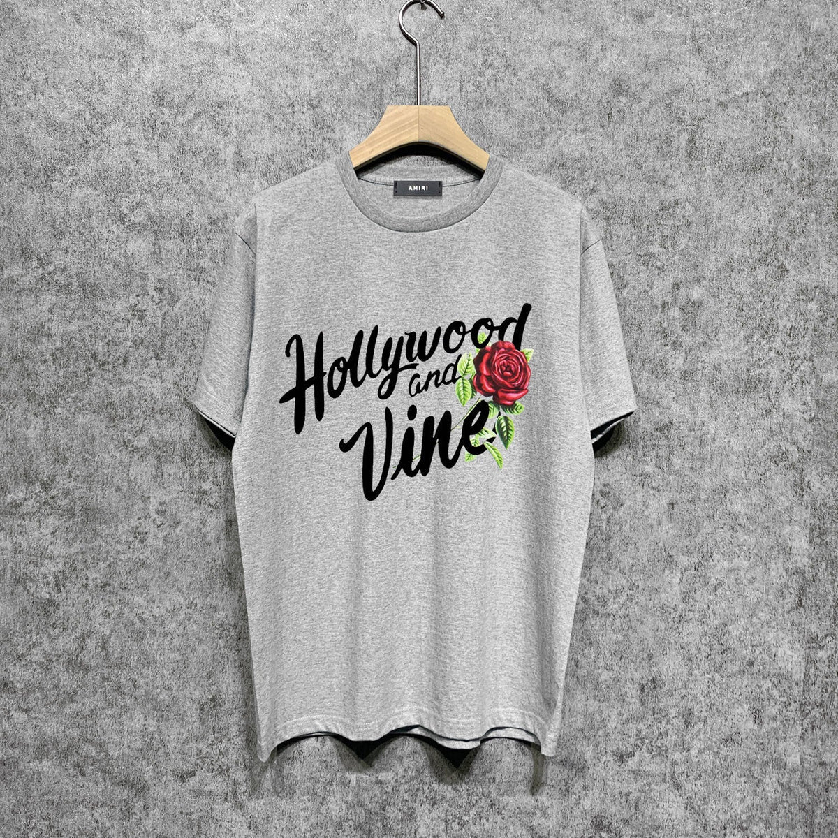 Amiri t shirts hollywood rose printing short sleeve