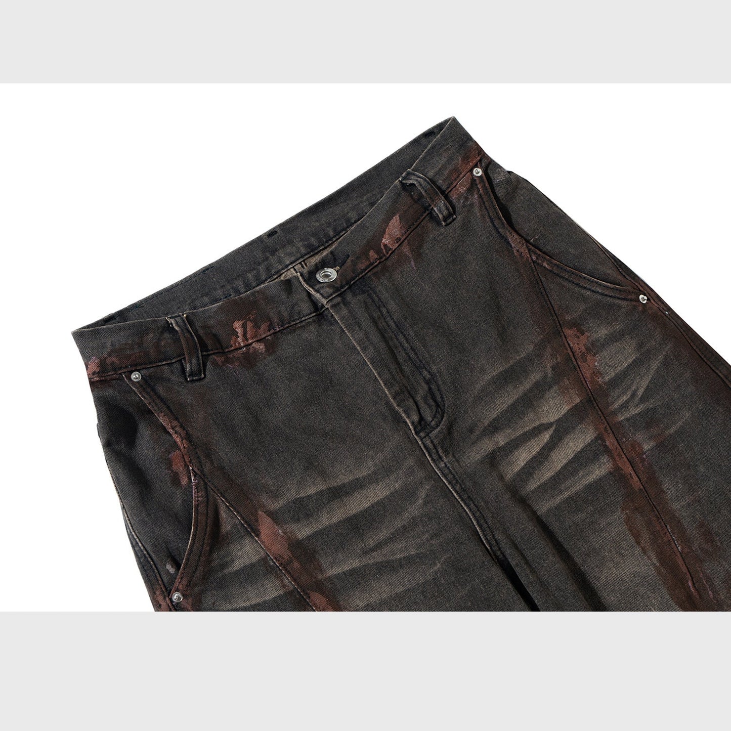 MIJKO Mens Vintage Pants Washed Straight Jeans