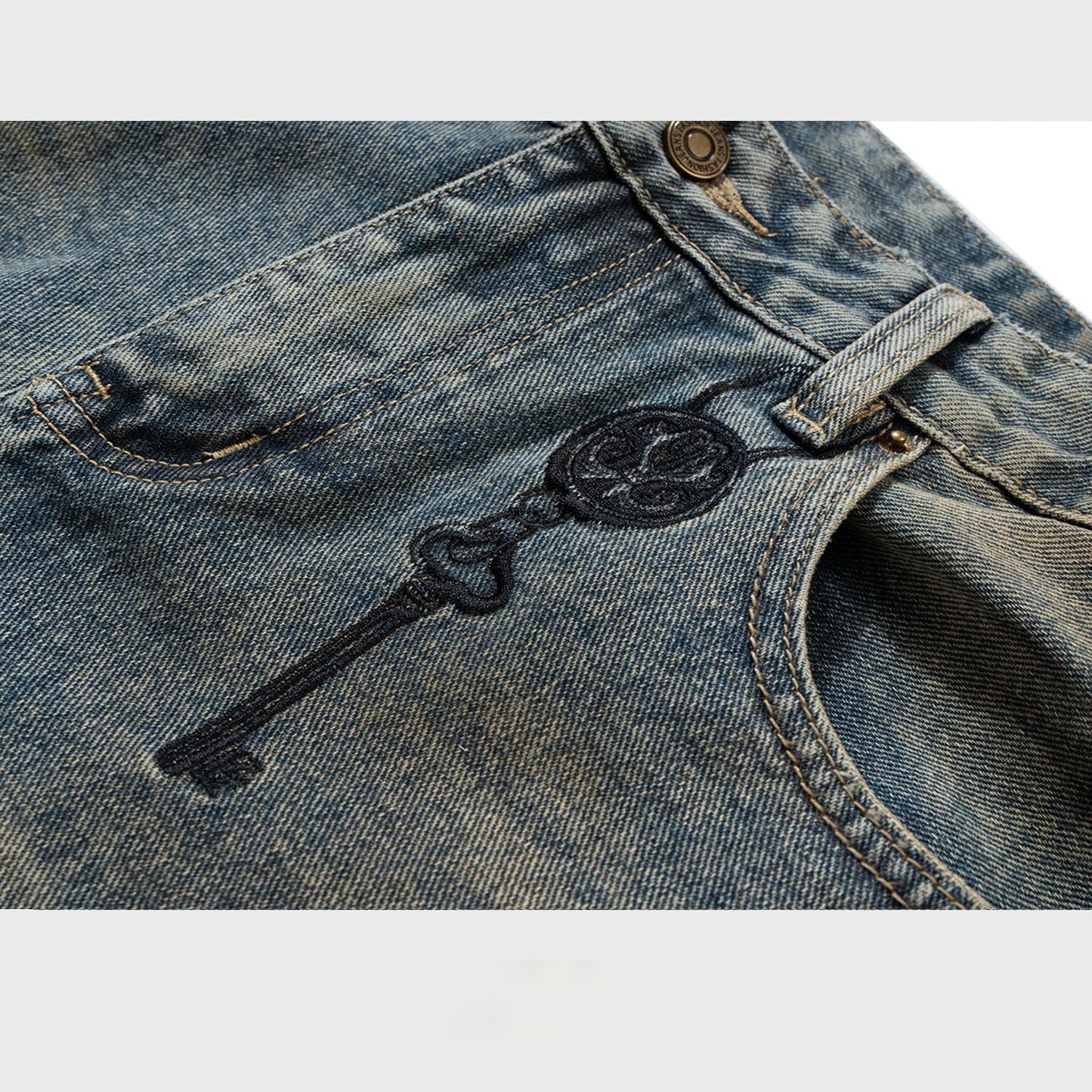 MIJKO Mens Vintage Pants Multi-Pocket Buckle Casual Pants