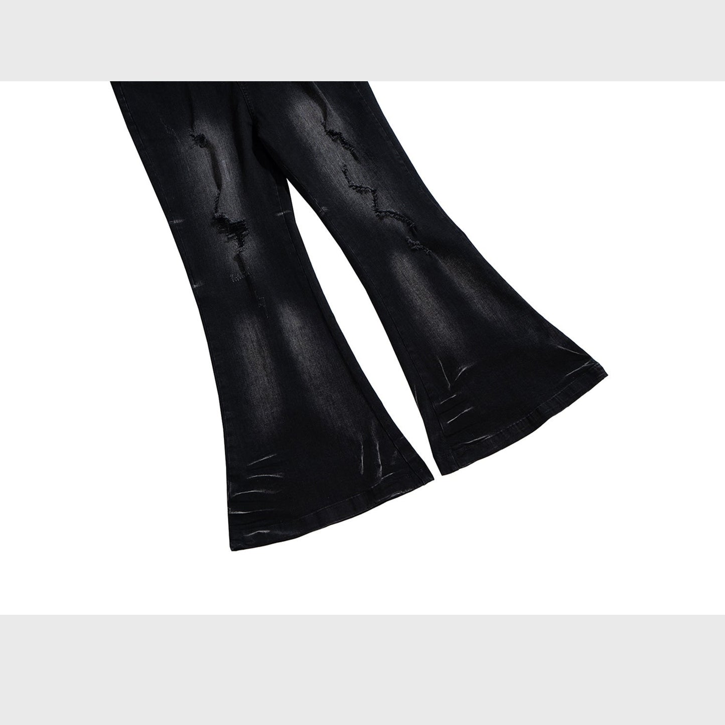 MIJKO Mens Vintage Pants Whitening bootcut jeans