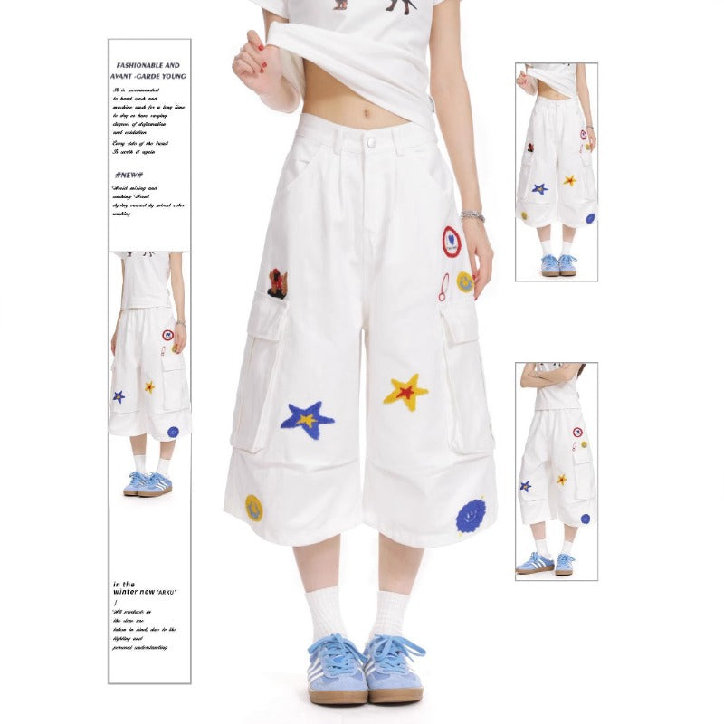 Women jeans summer loose cropped pants