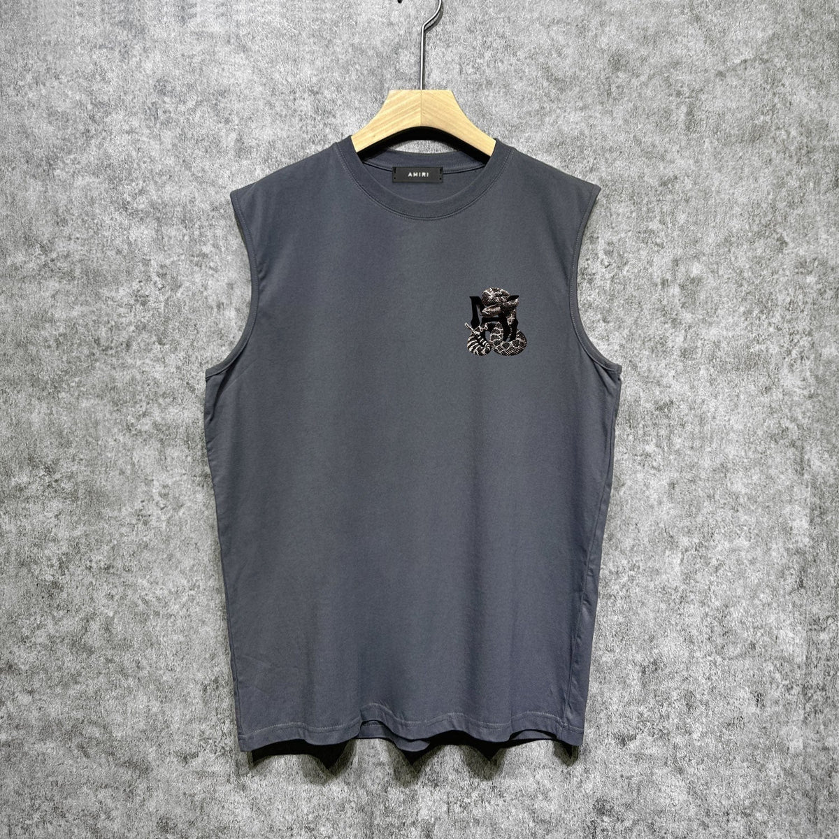 Amiri tank top giant snake letter print