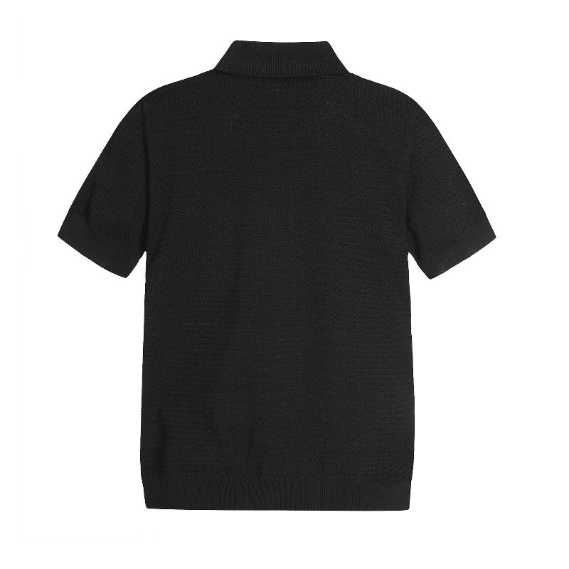 Men t shirt mfy american street niche style deconstructed short-sleeved tclassy lapel design men's slightly loose knitting shirt