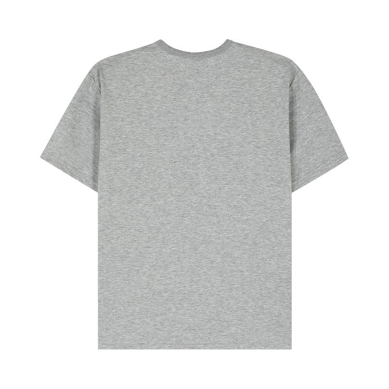 Men's t-shirt - american retro style, couple's streetwear, solid color, button-down design, versatile, men's loose fit crew neck short sleeve tee