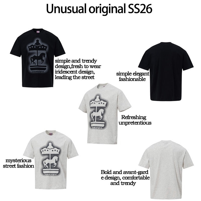 Men's t-shirt - american high street retro streetwear couple's style creative graphic design men's crew neck slightly loose short sleeve t-shirt