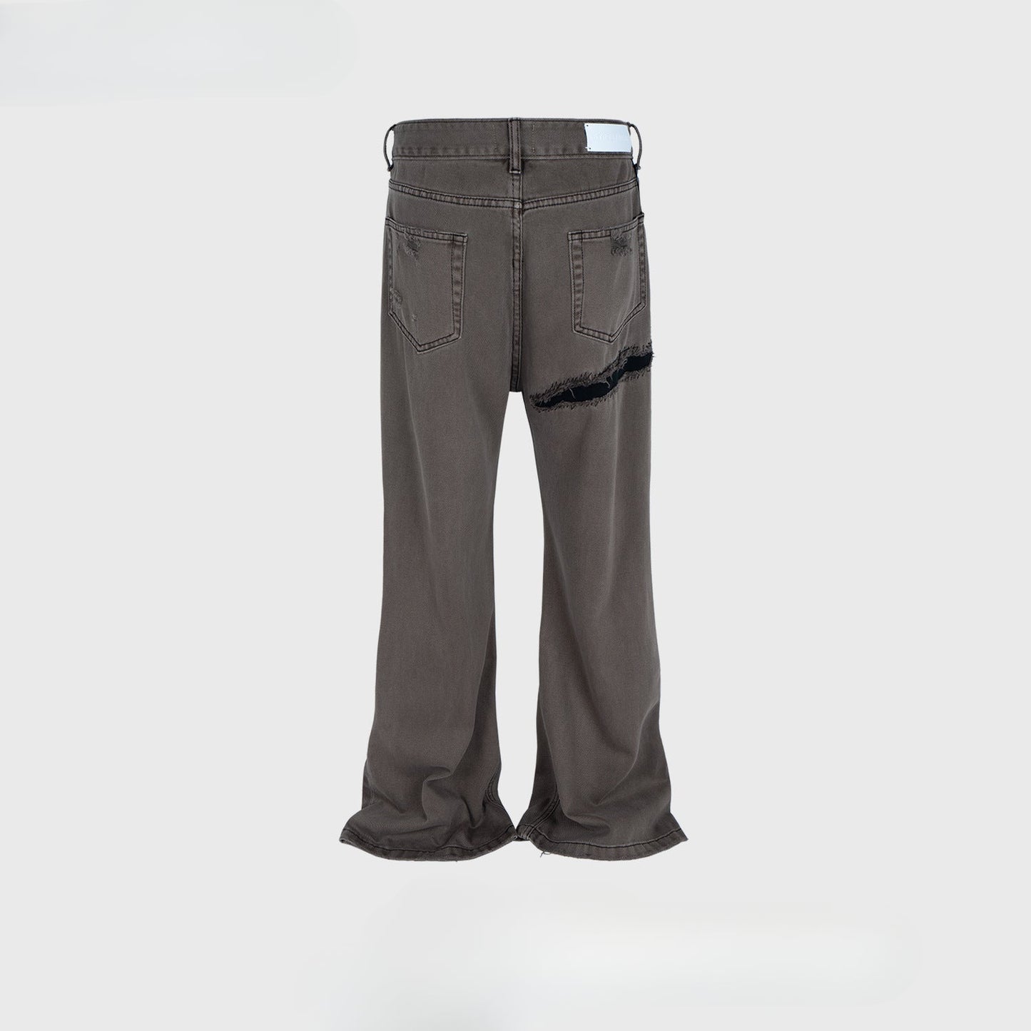 MIJKO Men's Vintage Pants MIJKO Spliced trousers Men's and women's slightly wide-footed jeans