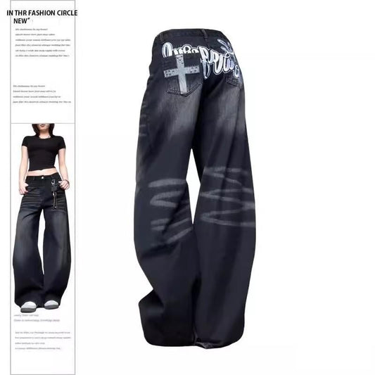 Women jeans high waist wide leg jeans women loose