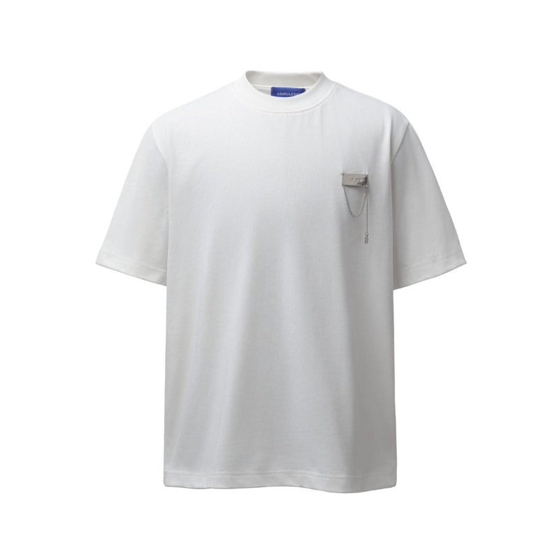 Men's t-shirt - american retro heavyweight premium streetwear patch embroidery high street loose fit summer short sleeve tee
