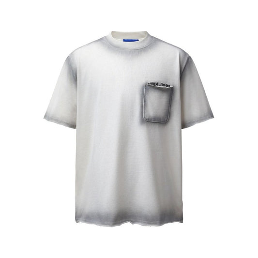 Men's t-shirt: american retro heavyweight double yarn high-quality high-street spray paint embroidery design, men's loose fit short sleeve tee