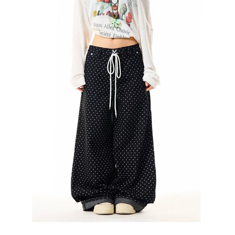 Women jeans hip hop wide leg pants scimitar pants