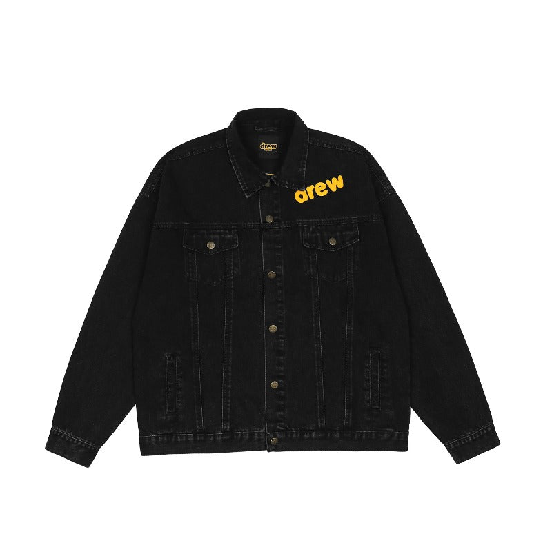Drew house jacket - autumn/winter d@ew towel embroidery smiley face letter casual denim jacket