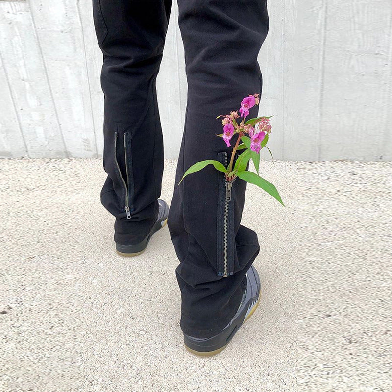 MIJKO Men Vintage Pants MIJKO Autumn and Winter Pocket Zipper Straight Pants VIBE