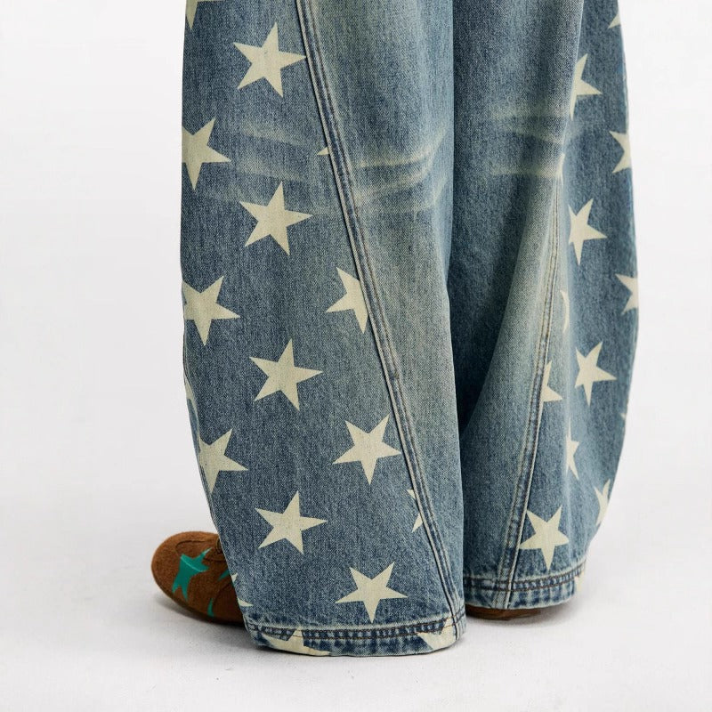 Women jeans side star women loose