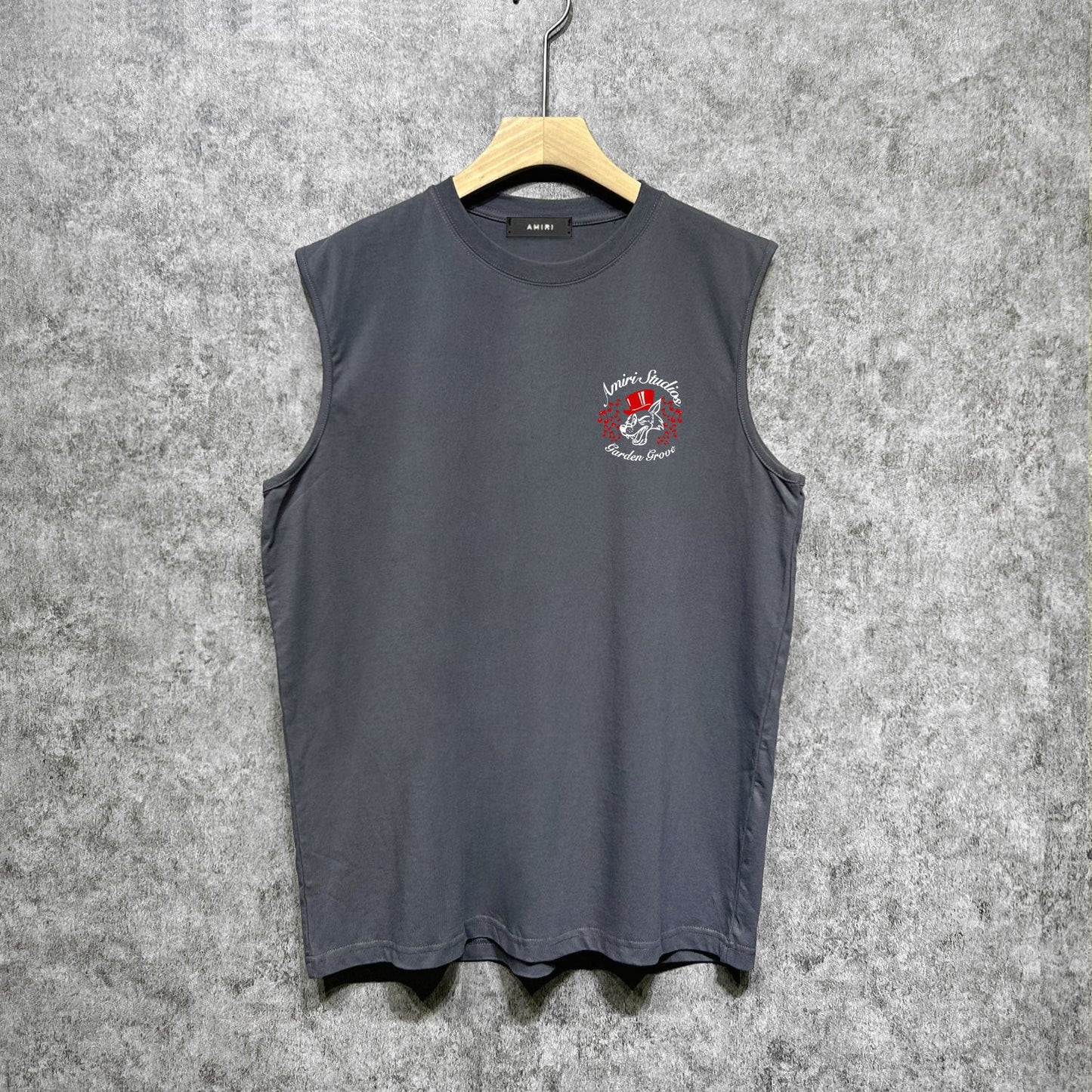 Amiri tank top hat big gray wolf printing