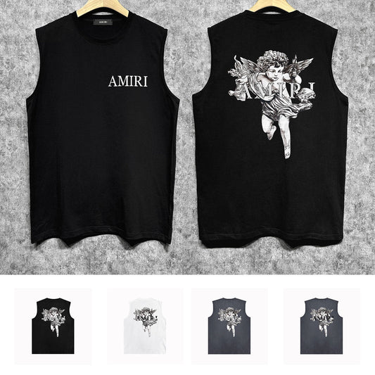 Amiri tank top angel sketch printing