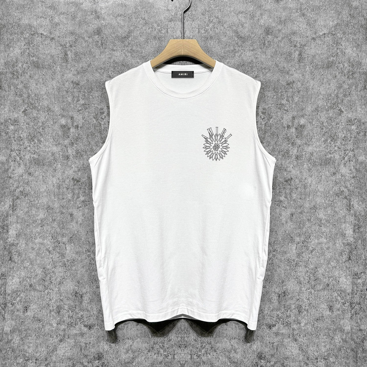 Amiri tank top dotted lotus printing