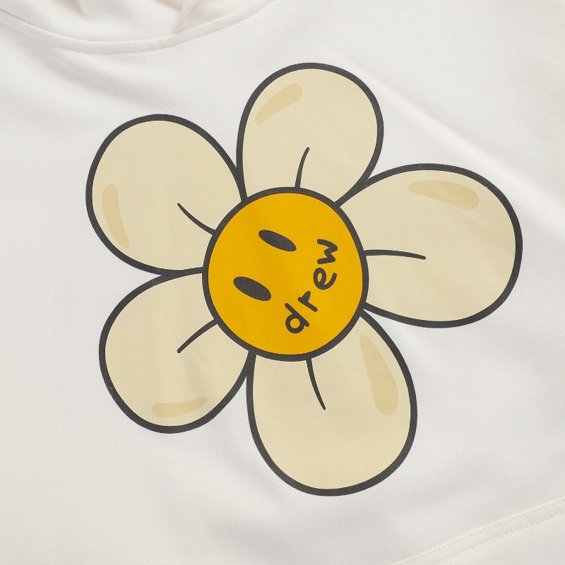 Drew house hoodie fall and winter d@ew flower smiley face pattern hooded sweatshirt