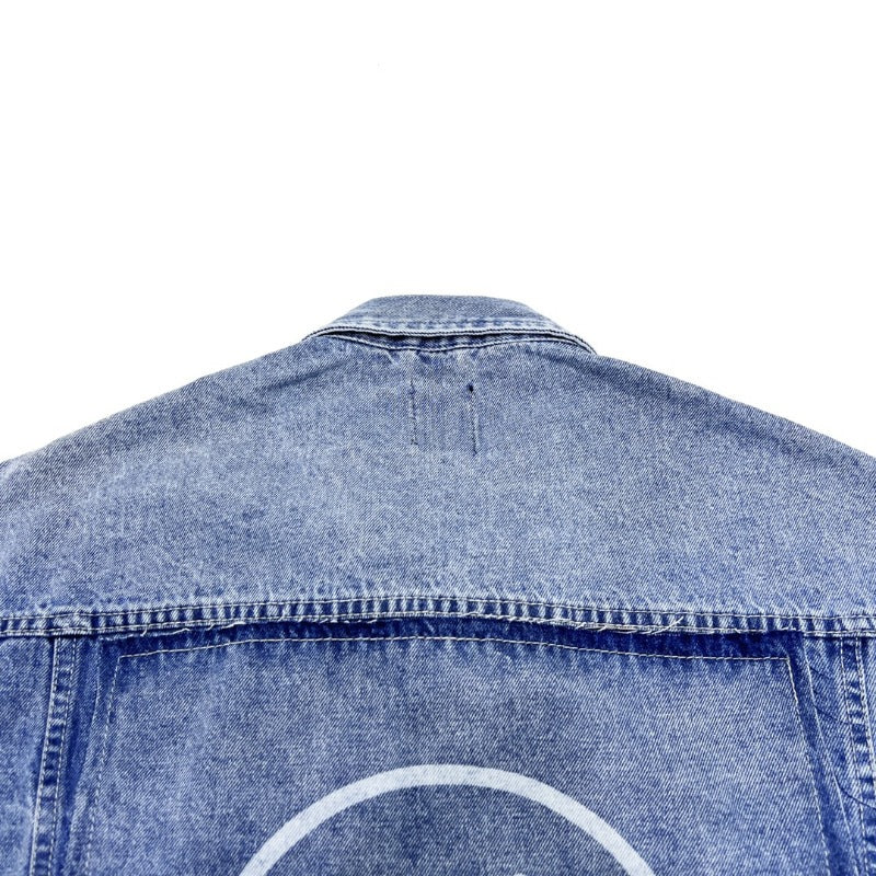 Drew house jacket - european and american streetwear brand - spring/autumn style - d@ew smiley face distressed washed embroidered denim jacket