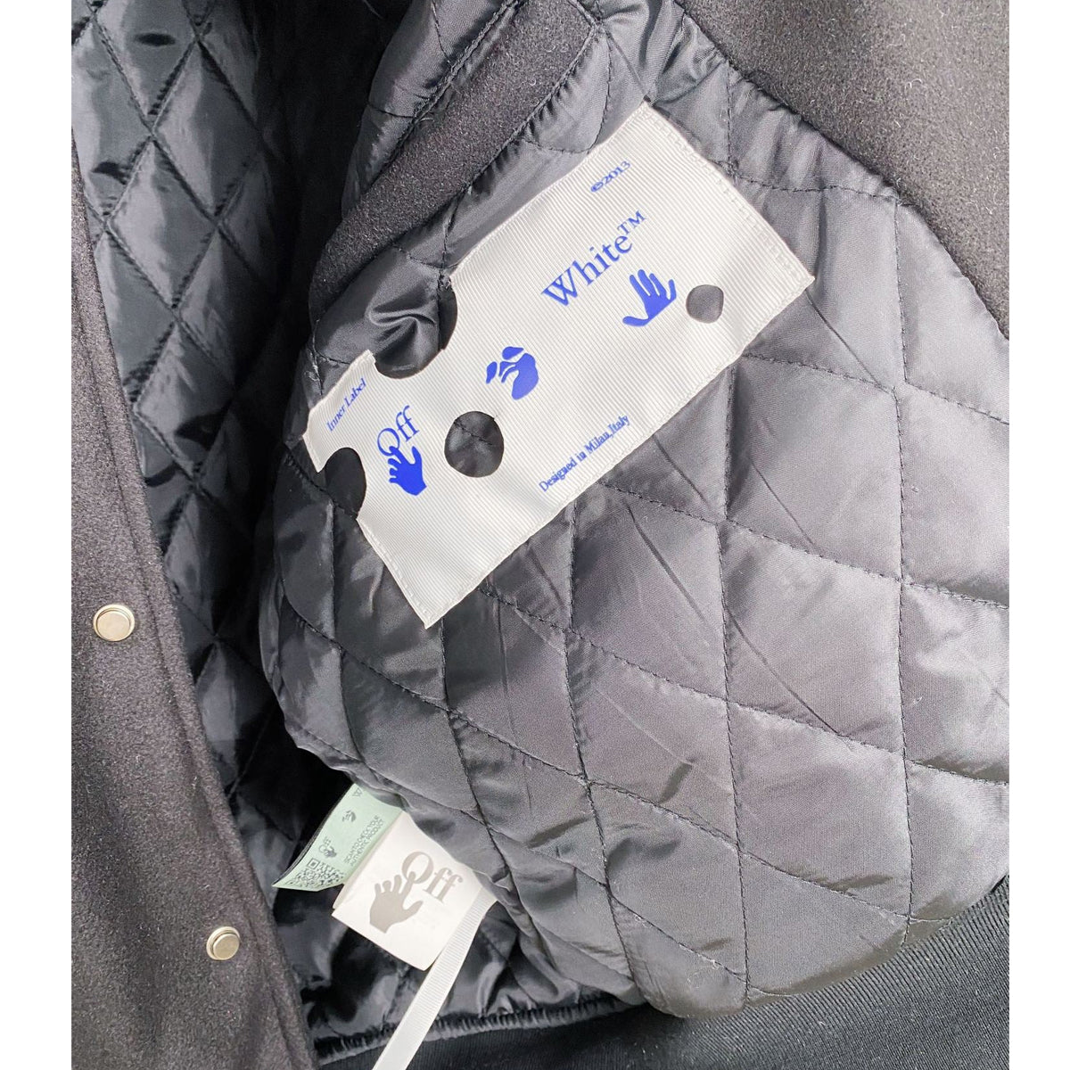 Off White Jacket Autumn/Winter OW Embroidered Hot Diamond Jacket Baseball Uniform