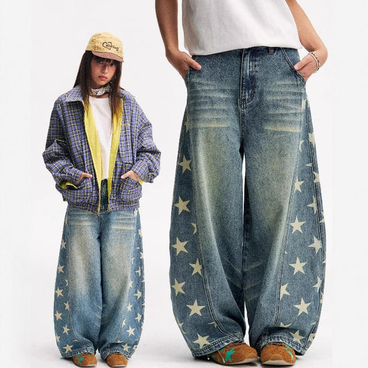 Women jeans side star women loose
