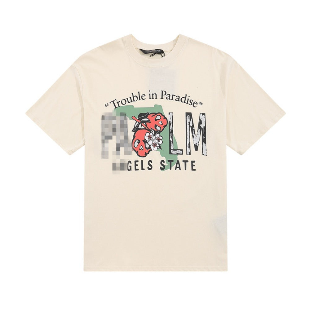 Palm Angels T Shirts Skull Letter Print Short Sleeve T-Shirt