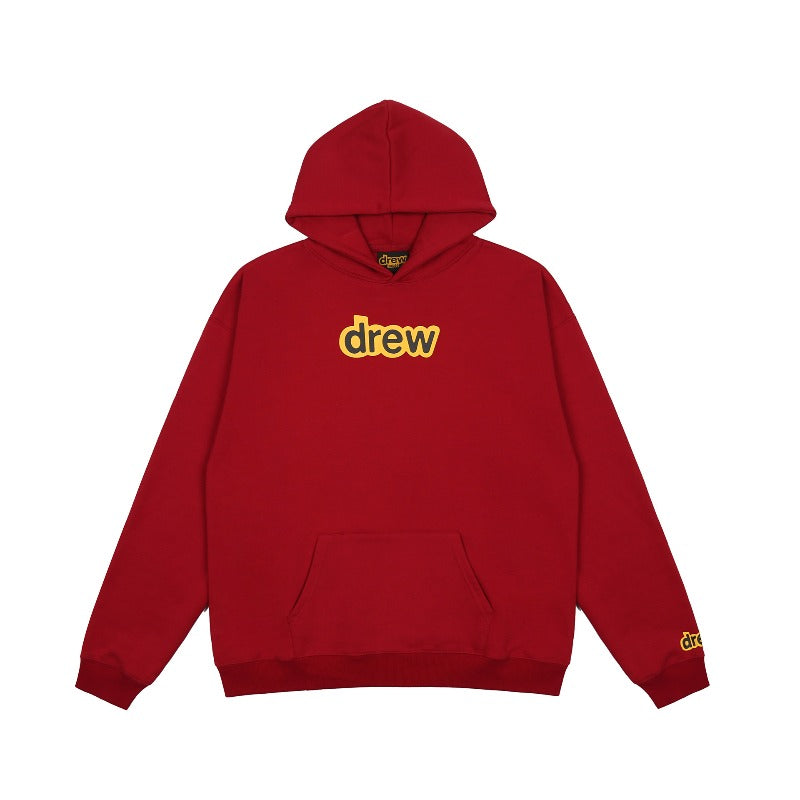 Drew house jacket fall and winter d@ew classic letterprintingfleece-lined hooded sweatshirt