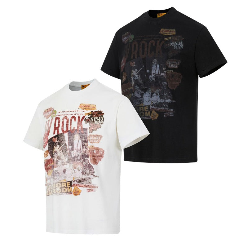 Men t shirt wt american street neutralclassysensesummer spoof pattern design cool men's fitted short-sleeved t-shirt