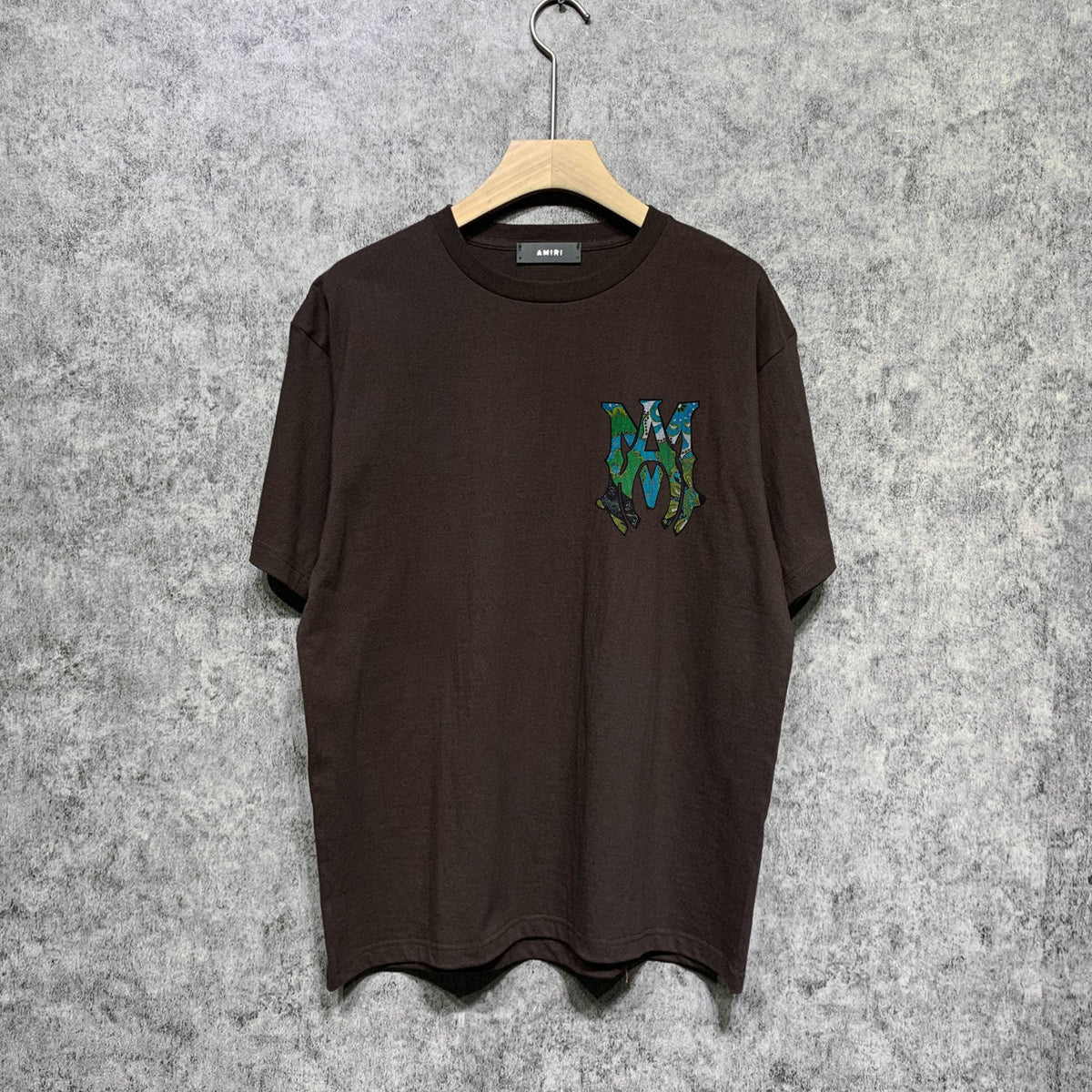 Amiri t shirts camouflage letterprinting short sleeves