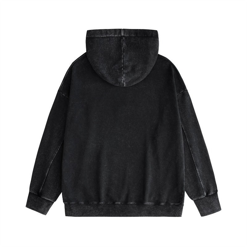 Drew house hoodie fall and winter d@ew smiley face pattern washed distressed round neck pullover sweatshirt