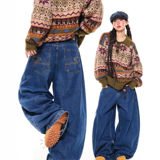 Women jeans retro women lazy wind