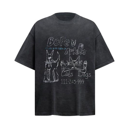 Men's t-shirt - american streetwear vintage distressed graphic design, relaxed fit, premium quality, unisex short sleeve tee