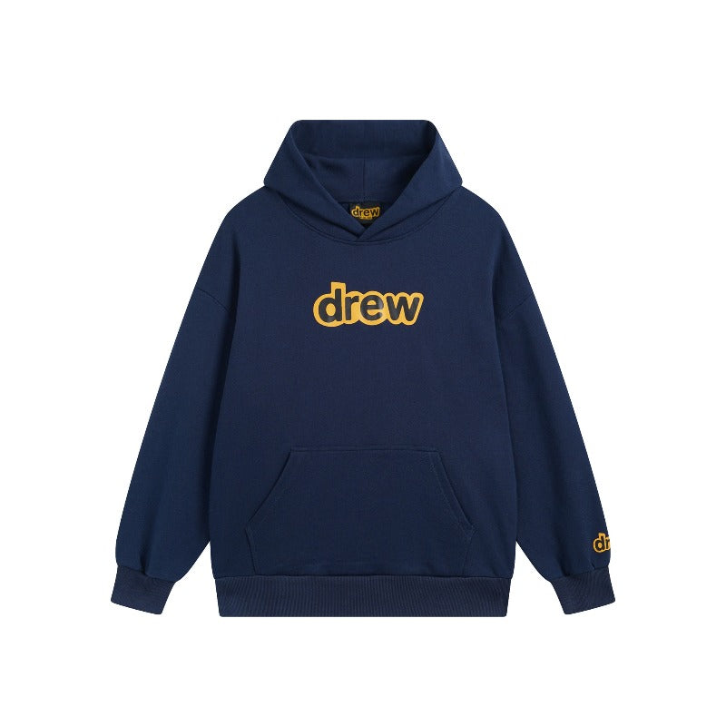 Drew house hoodie fall and winter d@ew classic tape letter terry pullover hooded sweatshirt