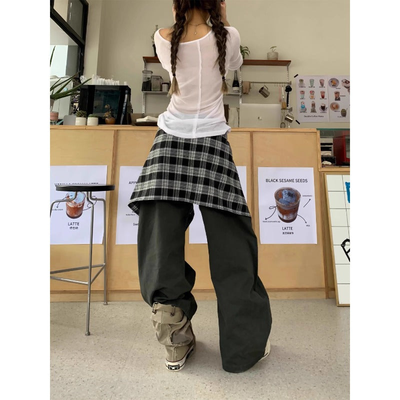 Women jeans retroloose comes with shirt fart curtain
