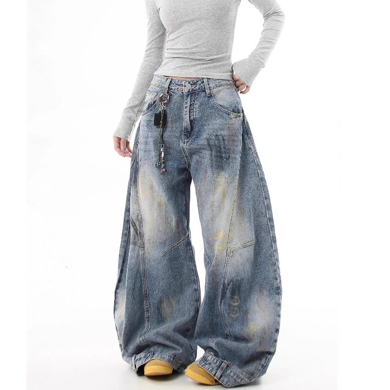 Women jeans retro women design sense loose
