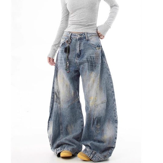 Women jeans retro women design sense loose