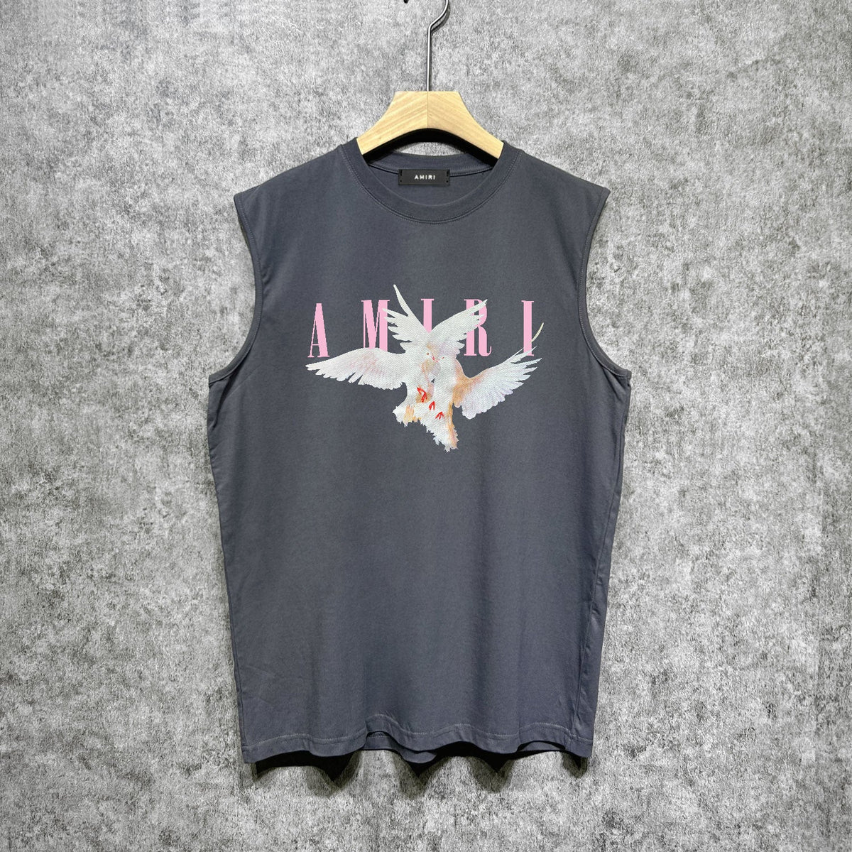 Amiri tank top pink peace dove printing