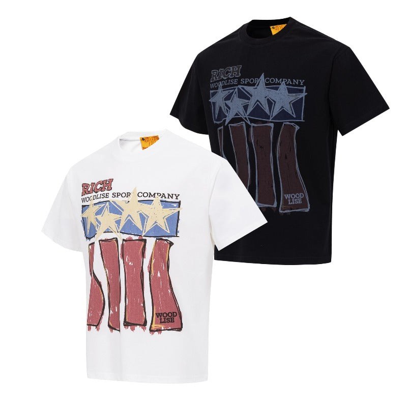 Men's t-shirt - wt american street style, unisex, premium quality, summer creative painting graphic design, crew neck, men's loose fit short sleeve t-shirt