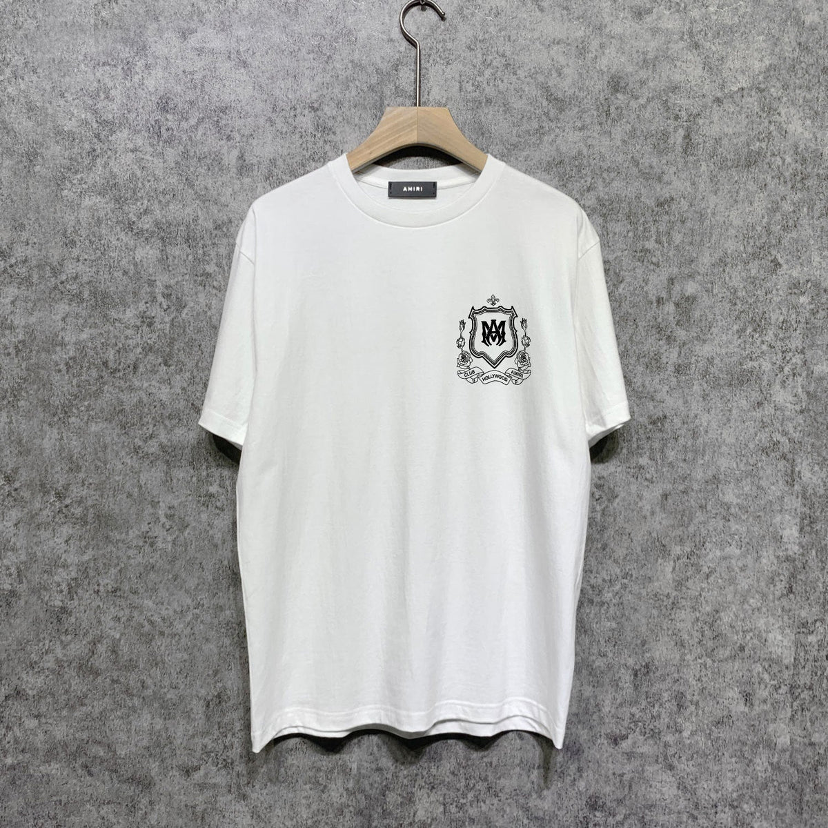 Amiri t shirts flower shield printing short sleeve