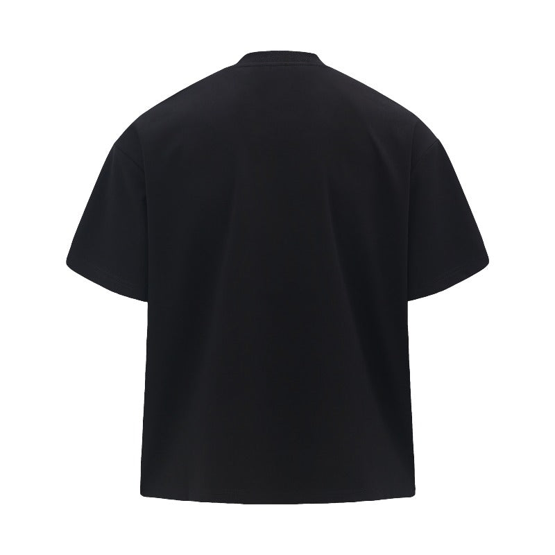Men's t-shirt - american retro streetwear, unisex, metal embellished, deconstructed design, high street oversized short sleeve tee