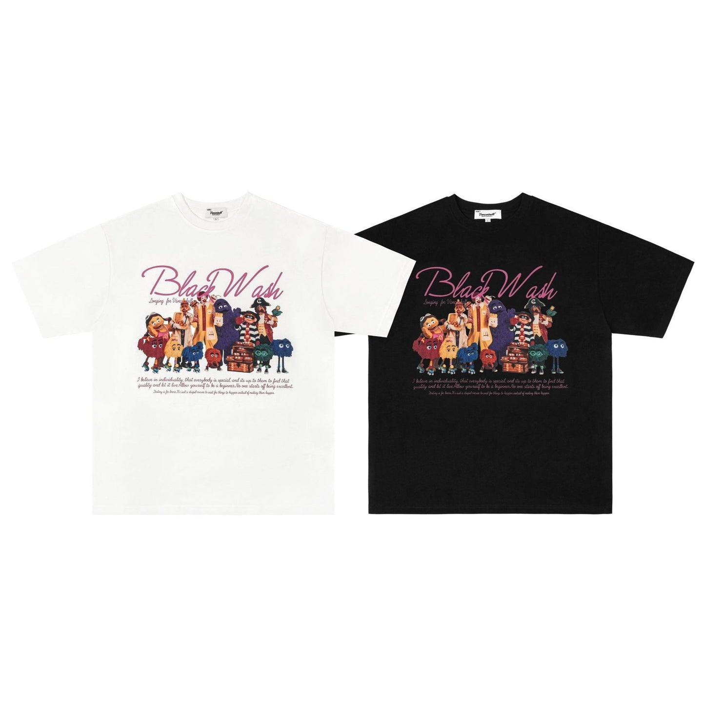 Unisex T-shirts Spring Vintage Cartoon Casual Loose Short Sleeve T-Shirt