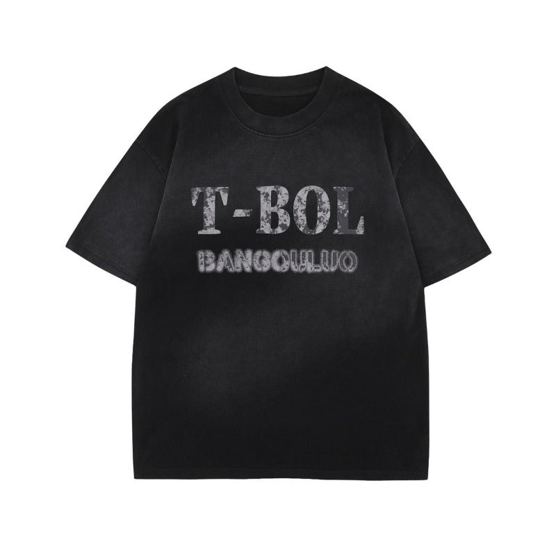 Men's t-shirt - american style, unisex, summer streetwear, premium feel, spray paint print design, relaxed fit, crew neck, short sleeve t-shirt