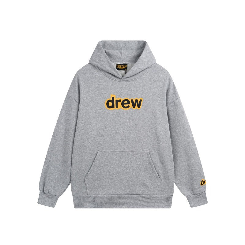 Drew house hoodie fall and winter d@ew classic tape letter terry pullover hooded sweatshirt